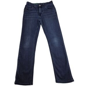 Levis Boys Jeans Dark Wash Straight Leg Stretch Adjustable Waist SZ 12